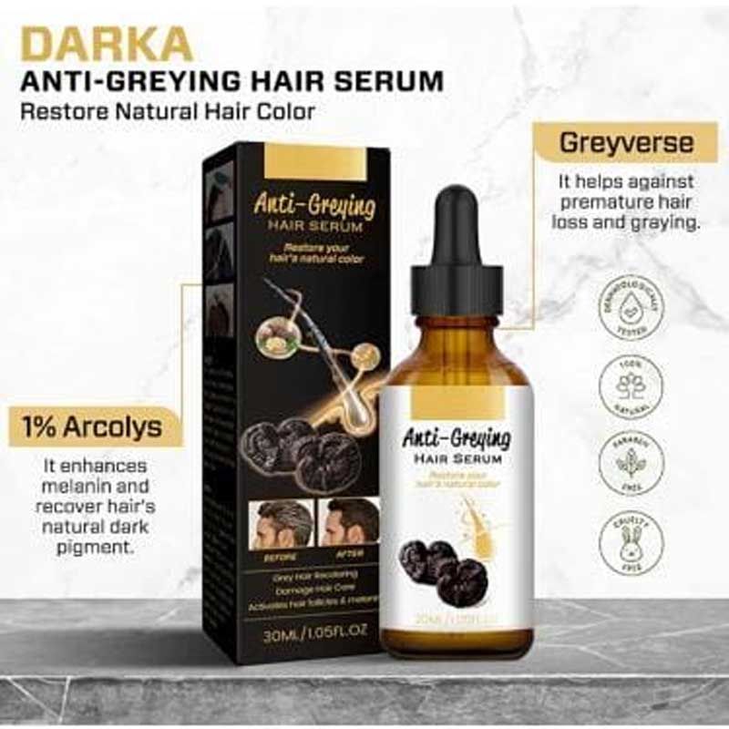 ANTI GREYING HAIR SERUM BLACK GANODERMA LUCIDUM BLACK HAIR SOLUTIONS 30ML