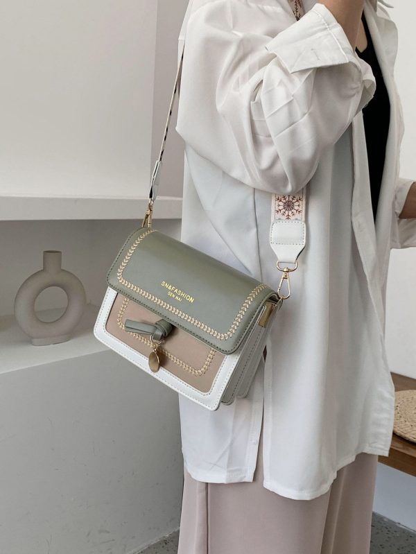 KOREAN SINGLE SHOULDER OBLIQUE STRADDLE BAG FASHION TEXTURE | SHOULDER BAG FOR WOMEN | WOMEN FASHION (PISTACHIO GREEN)