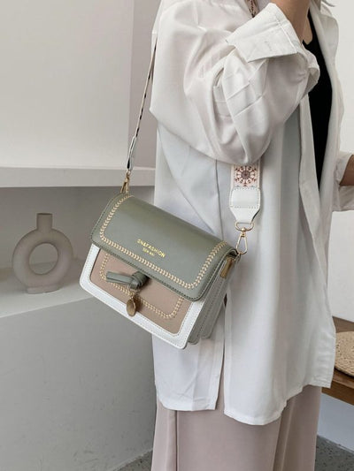 KOREAN SINGLE SHOULDER OBLIQUE STRADDLE BAG FASHION TEXTURE | SHOULDER BAG FOR WOMEN | WOMEN FASHION (PISTACHIO GREEN)