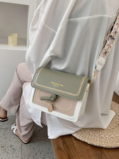 KOREAN SINGLE SHOULDER OBLIQUE STRADDLE BAG FASHION TEXTURE | SHOULDER BAG FOR WOMEN | WOMEN FASHION (PISTACHIO GREEN)
