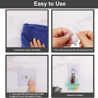 ( 10pcs ) Self Adhesive Wall Screw Hanging Hooks