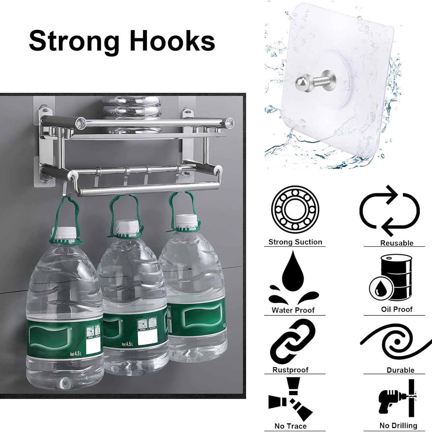 ( 10pcs ) Self Adhesive Wall Screw Hanging Hooks